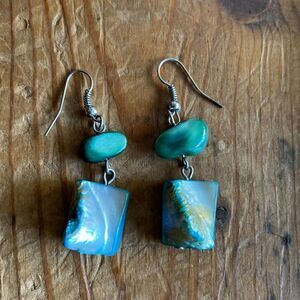💛 Handmade Silver Plated Forest & Ocean Vancouver Island Earrings